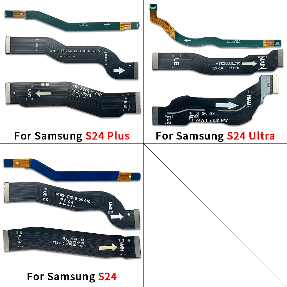 50Pcs，NEW Main FPC LCD Display Connect Wi-Fi Signal Antenna USB Mainboard Flex Cable Ribbon For Samsung S24 S24 Plus S24 Ultra