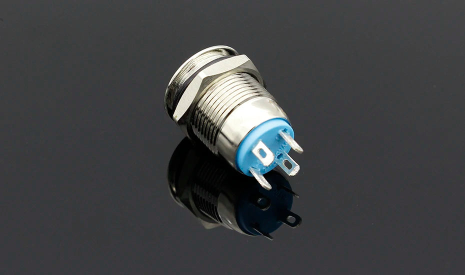 1PC 12MM with LED 3V 5V 12V 24V 220V Metal Button Switch Momentary push button auto reset waterproof illuminated