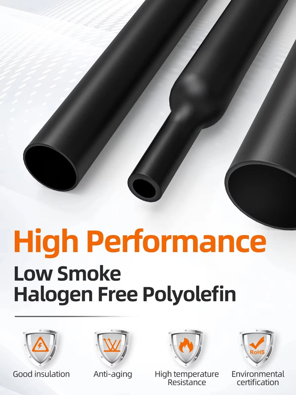 Heat Shrink Tube Kit with Optional Heat Gun Electrical Wire Cable Waterproof Insulation Dual Wall Shrink Tubing for Cable Repair