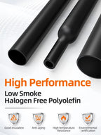 Heat Shrink Tube Kit with Optional Heat Gun Electrical Wire Cable Waterproof Insulation Dual Wall Shrink Tubing for Cable Repair