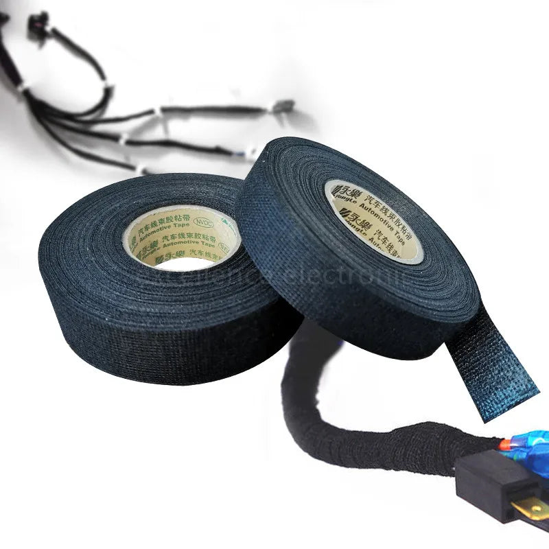 Automotive Wiring Loom Tape, Heat Resistant Cloth Fabric Harness Tape, Car Cable Protection Wrap, 9/19/25/32mm x 15M