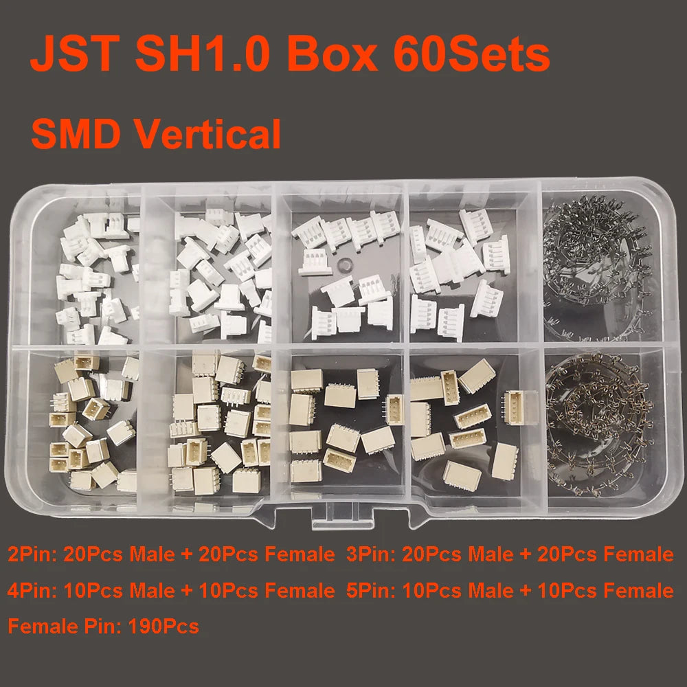 19 Type JST Box SH1.0/MX1.25/PH2.0/XH2.54/VH3.96/SM2.54/SYP Pitch Connector Terminal Kit  SMD/Straight/Right Angle Type DIY