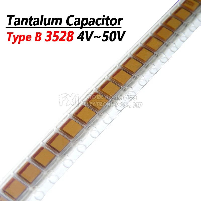 10pcs Type B 1UF 4.7UF 10UF 47UF 100UF 220UF Tantalum Capacitor 4V 6.3V 16V 20V 25V 35V 50V 3528 1210 227 476 107 475 106 105