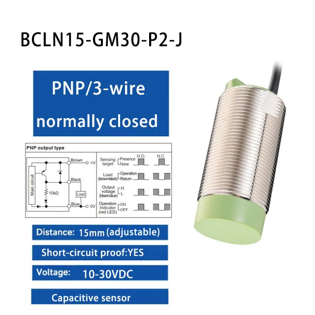 Capacitive Proximity Switch Sensor Non-Contact Liquid Level Sensor CR30 Series Detection Non-Metallic Liquid Level Sensor