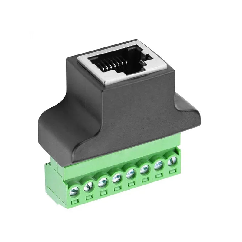 2/4PCS RJ45 Ethernet Female To 8Pin Screw Terminal Connector Cable Extender Adapter Computer Related Connection