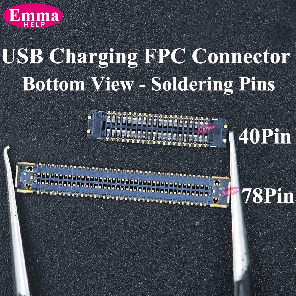 10pcs Original Charging Port FPC Connector For Samsung A04 A05 A14 A15 A24 A25 A34 A35 A52 A53 A54 A55 Mainboard Flex Clip