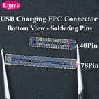 10pcs Original Charging Port FPC Connector For Samsung A04 A05 A14 A15 A24 A25 A34 A35 A52 A53 A54 A55 Mainboard Flex Clip