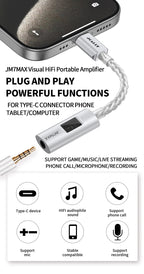 JCALLY JM7 Max TypeC/Light-ning To 3.5mm Digital Audio Cable DAC CX31993 For Android/Apple Adapter Decode Amp 32bit/384KHz