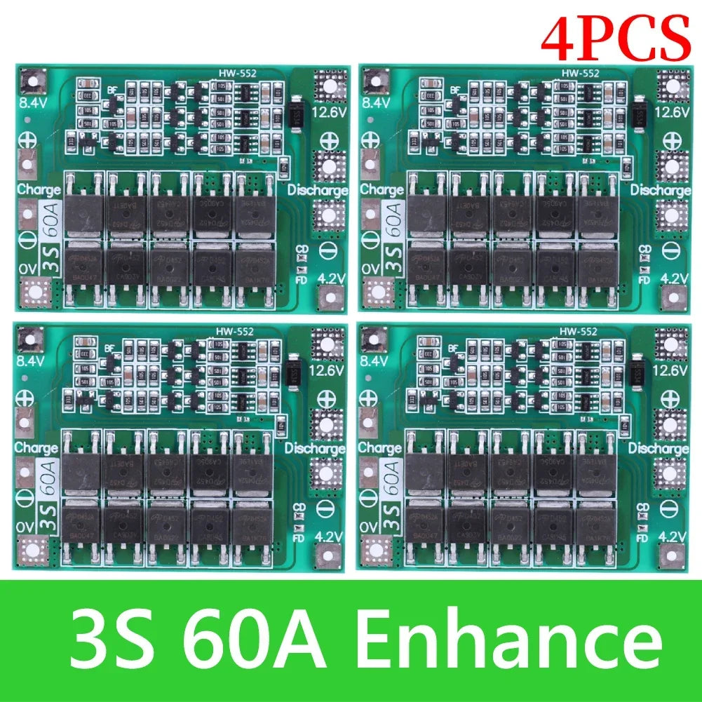 BMS 3S/4S 5A 10A 20A 25A 40A 60A Li-ion Lithium Battery Charger Protection Board 18650 For Drill Motor 12V with Enhance/Balance