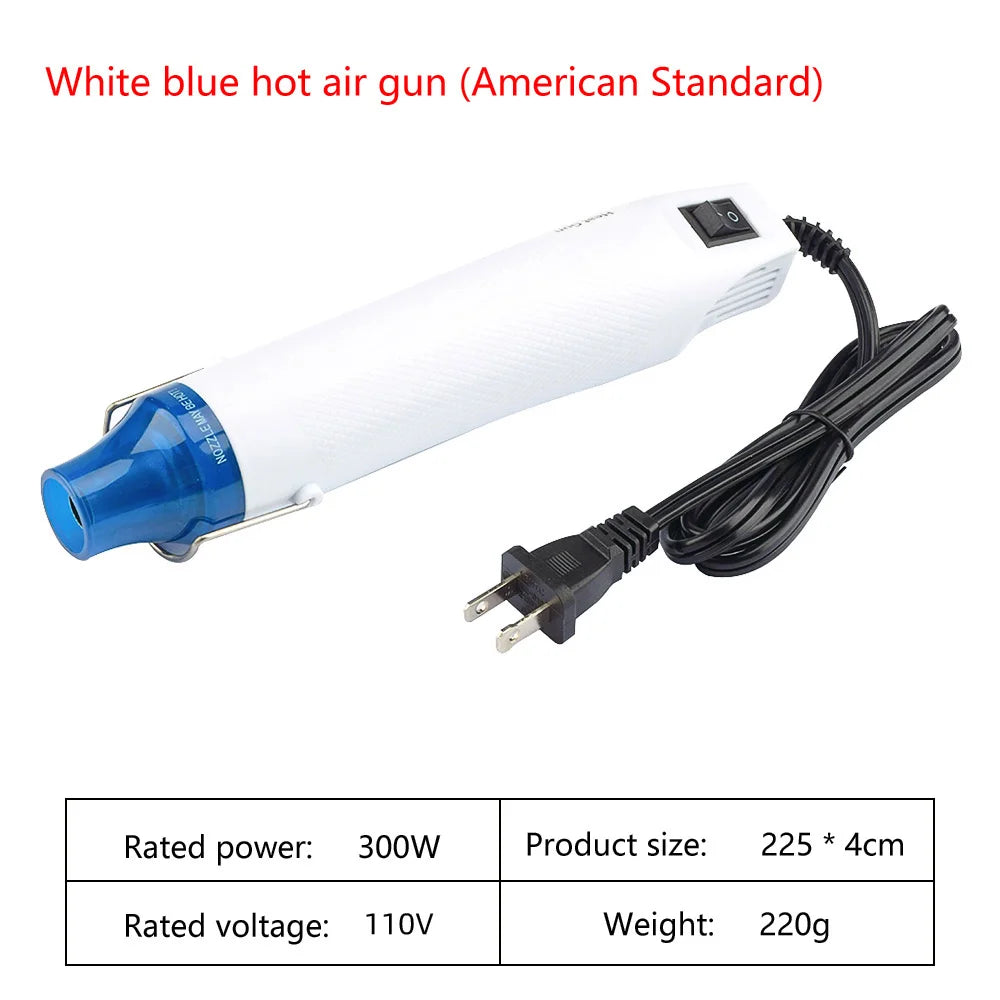 AC110V 220V Mini Heat Gun 300W High Power Soft Ceramic Quick Heat Heaters for Heat Shrink Tubing Heat Shrink Film EU / US Plug