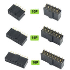 10pcs 2.54mm Pitch Female Header Strip 6/10/14/16/20/26/34/40/50 Pin Dual Straight DIP Polarizing Key Connector 6P 10P 40P 50P
