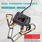 HTRC T240 LIPO balanced charger DUO AC 150W DC 240W 10A Touch Screen Dual Channel Battery Balance Charger Discharger