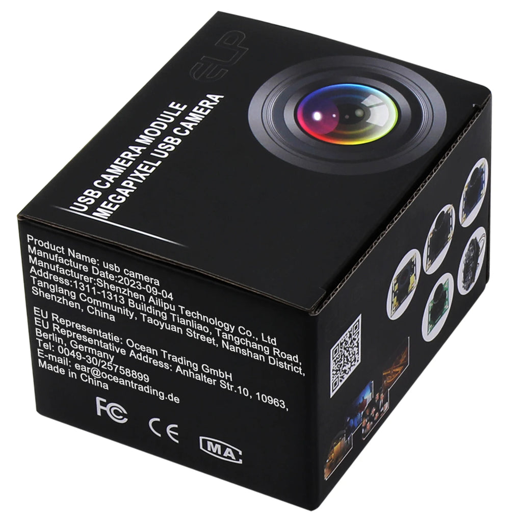 ELP 16MP USB Camera Module Wide Angle PC Webcam with Micro Distortion Lens IMX298 Industrial Lightburn Camera for Raspberry Pi