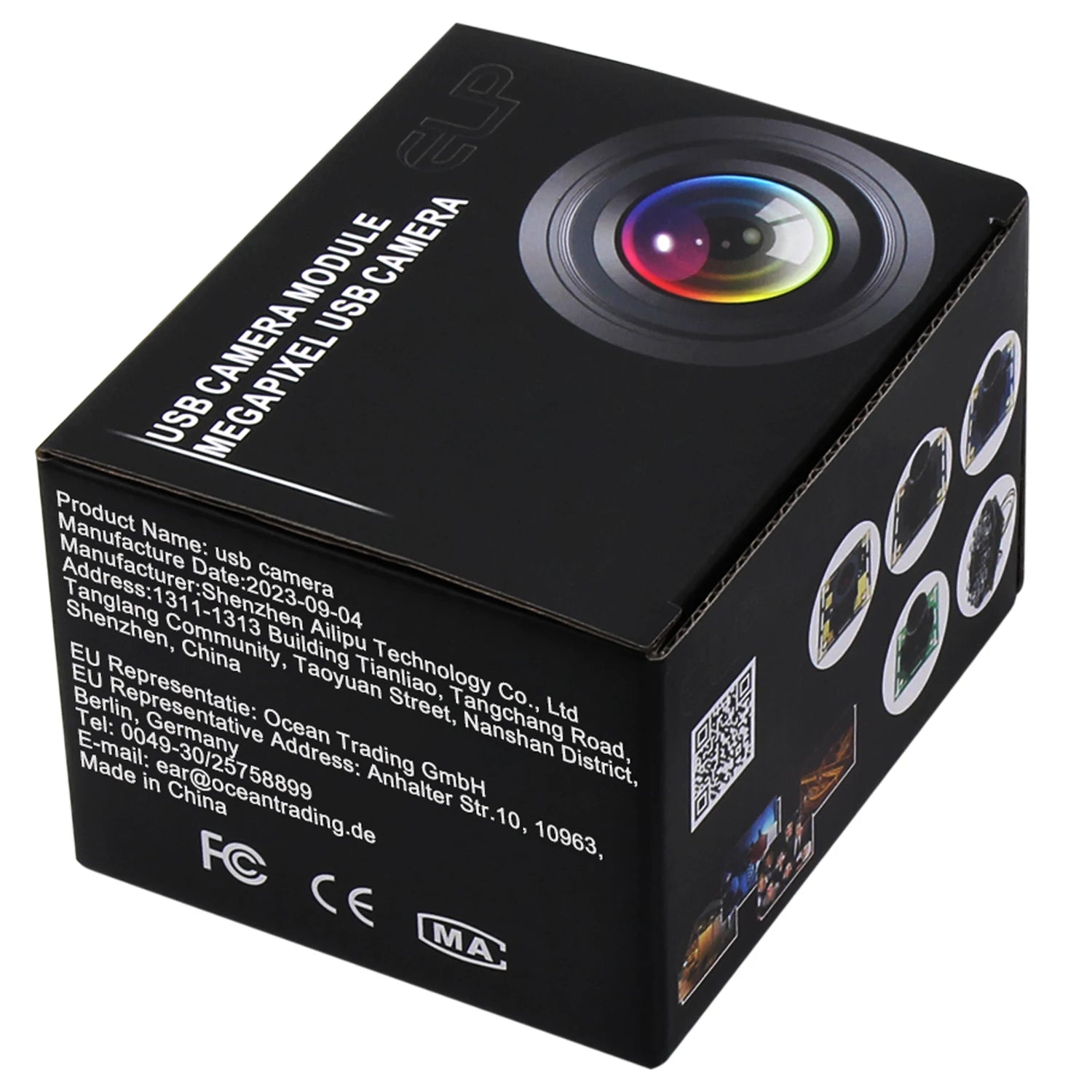 ELP 16MP USB Camera Module Wide Angle PC Webcam with Micro Distortion Lens IMX298 Industrial Lightburn Camera for Raspberry Pi