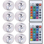 Submersible LED Lights Waterproof Underwater RGB with Remote Control Colour-Changing Light, Battery-Operated Flameless Lamps