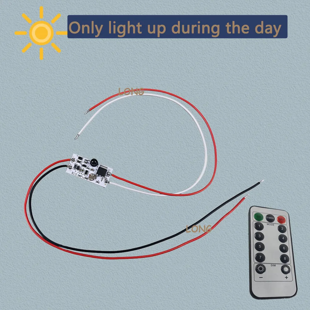 Waterproof Photocell Sensor Switch IP66 12-75V DC 3A Auto On/Off Remote Control Light Sensor
