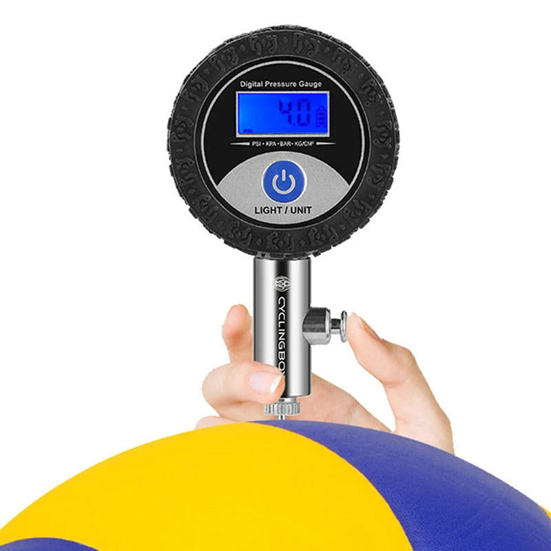 New Ball Pressure Gauge Digital Display Barometer 0-1.4BAR With Rubber Protective Cover For Football Basketball Volleyball