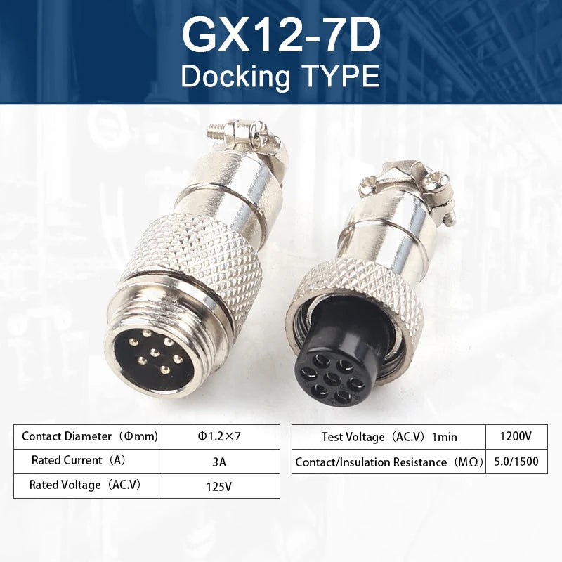 GX12 Butt Type 2/3/4/5/6/7 Pin Male&Female Docking Aviator Aviation Plug Socket Circular Connector