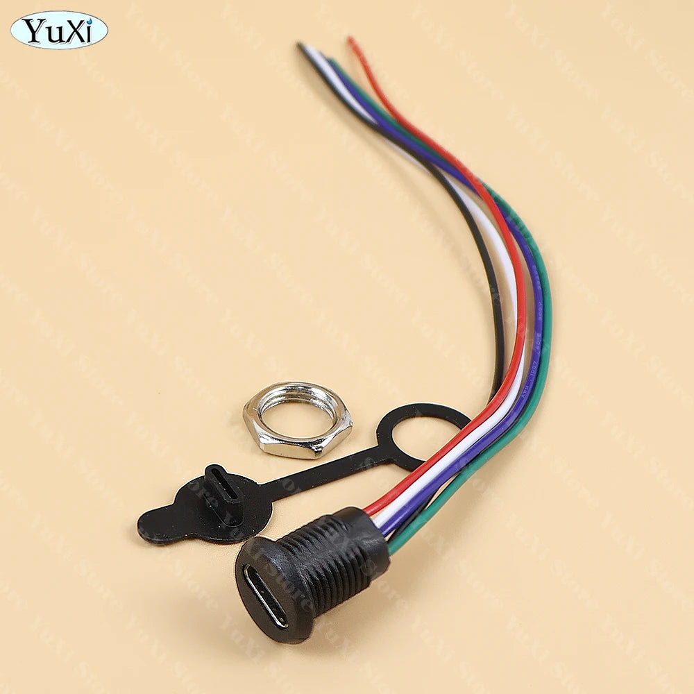 1–20pcs USB-C Type-C Waterproof Connector With Nut Locking Panel Mounting TPC Fast Charging Port Jack Socket 2/4/5/6 Pin PH 2.0