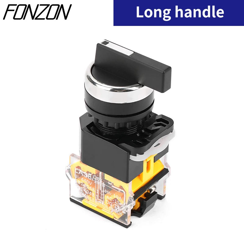 22mm LA38-11X2 20X3 Selector Switch 1NO1NC/2NO/2NC 2/3 gear Rotary Switches Knob Switch Self-lock/Self-reset Momentary Latching