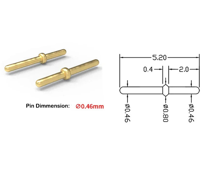 100pcs Dim0.3-0.46mm Mini Round Hole Pin Header Female Gold PCB Solder Claw Spring Jack Crystal Oscillator Sensor Relay Socket