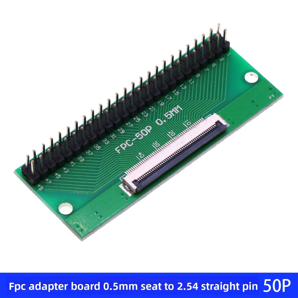 FPC/FFC Adapter Board with Soldered Pin Header, 0.5mm Connector to Straight 2.54mm Pin Header, Adapter Socket 4/6/12/24/40-80P