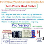 DC 5V 12V 24V Magnetic Latching Relay Module Bistable Self-locking Flip-Flop Latch Switch Board for Arduino ESP32