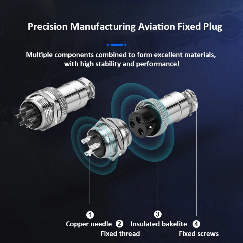 GX12/GX16/GX20 2/3/4/5/6/7 Pin Male&Female Docking Aviator Aviation Plug Socket Circular Connector