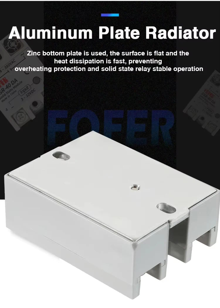 10A SSR 25A Solid State Relay 40A Output 3-32VDC 24-480VAC 220V Single Phase DC TO AC 40A Relay SSR HeatSink SSR 40DA
