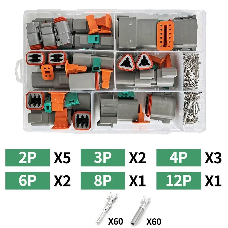 588pcs Deutsch Type Connector Kit Waterproof Wire DT Series Connector set DT06 04 2/3 / 4 pin 6/8/12 pin Sealed Plug