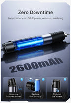 FNIRSI HS-03 Wireless Soldering Iron 10W Rechargeable Portable Soldering Iron 100-450℃ Adjustable Professional Soldering Kit
