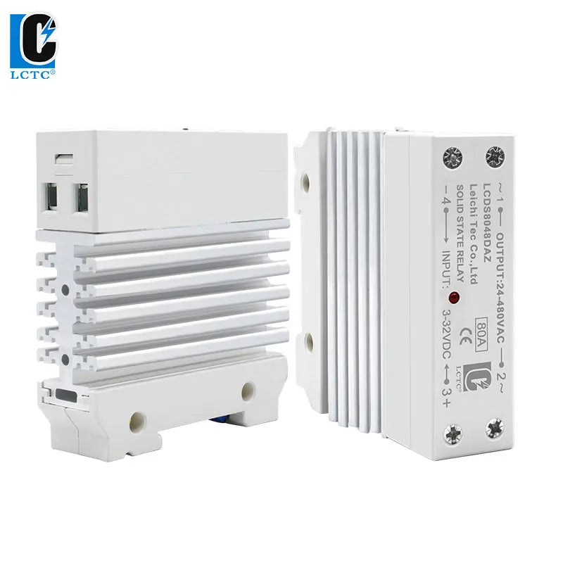 LCTC DIN Rail Mounted Relay SSR Slim Solid State Relay With Heat Sink DC Control AC 10A 25A 40A 50A 60A 80A Industrial Relay