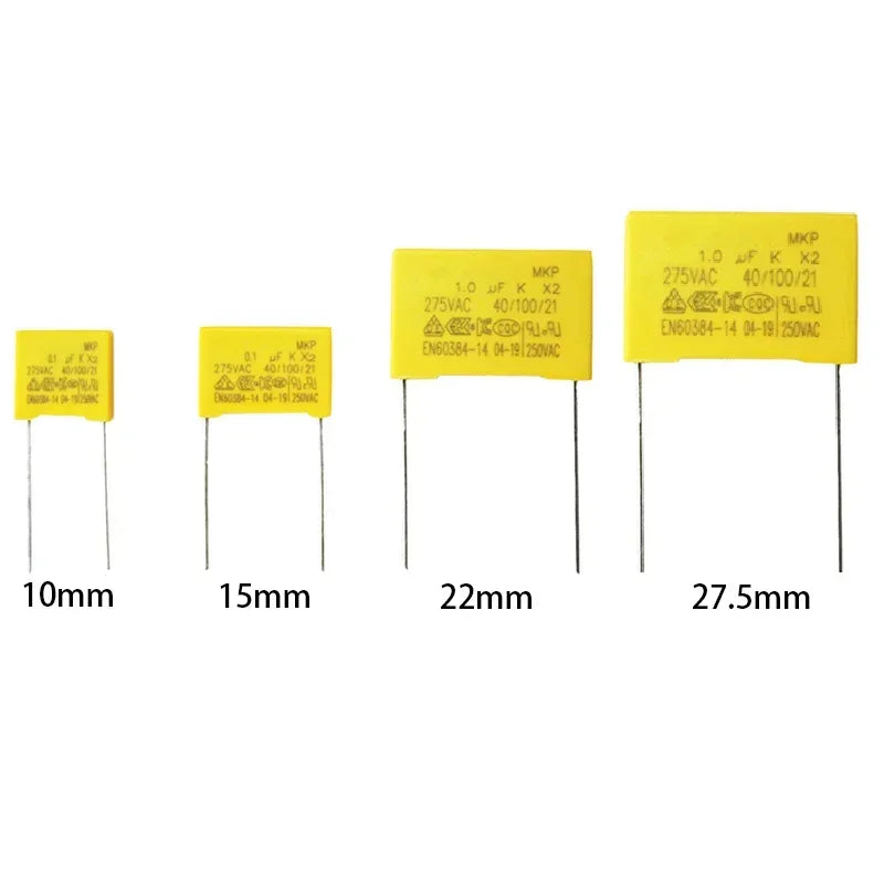 10PCS 275VAC Polypropylene Film Capacitor X2 0.01 0.1 0.15 0.022  0.22 0.33 0.47 0.56 0.68 1.2uf 104K 1uf Correction Capacitor