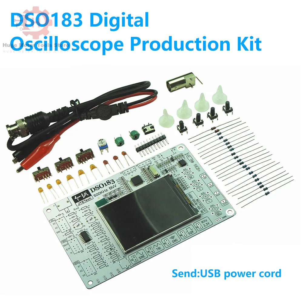 DSO183 Digital Oscilloscope Module DIY Loose Part Teaching Practical Training Electronic Production Kit DC 5V 0-500KHz Type C