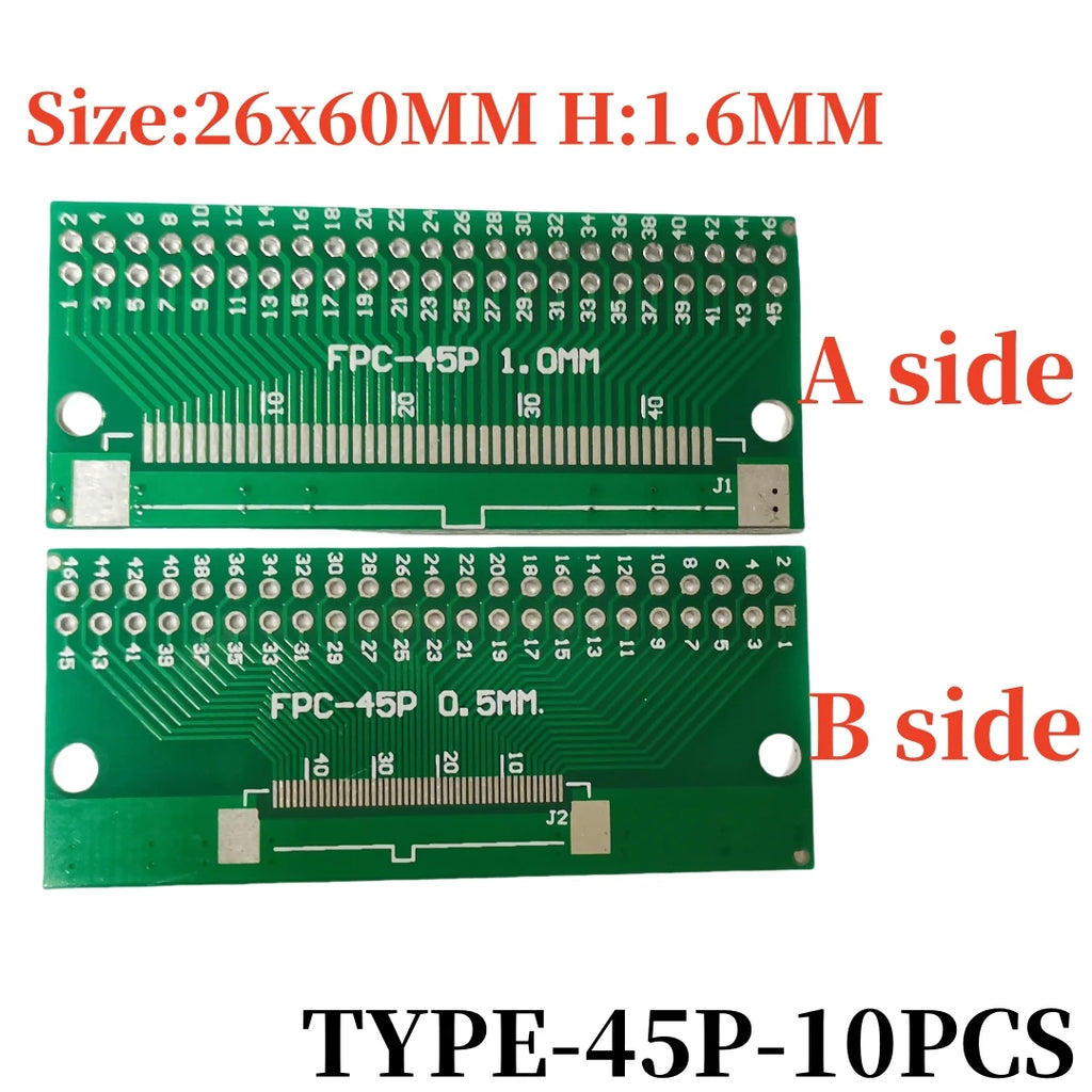 10PCS FFC/FPC Adapter Plate 0.5 to 2.54MM 4P/6P/8P/10P/12P/14P/15P/16P/20P/24P/26P/30P/32P/34P/36P/40P/45P/50P/52P/60P/80P/96P