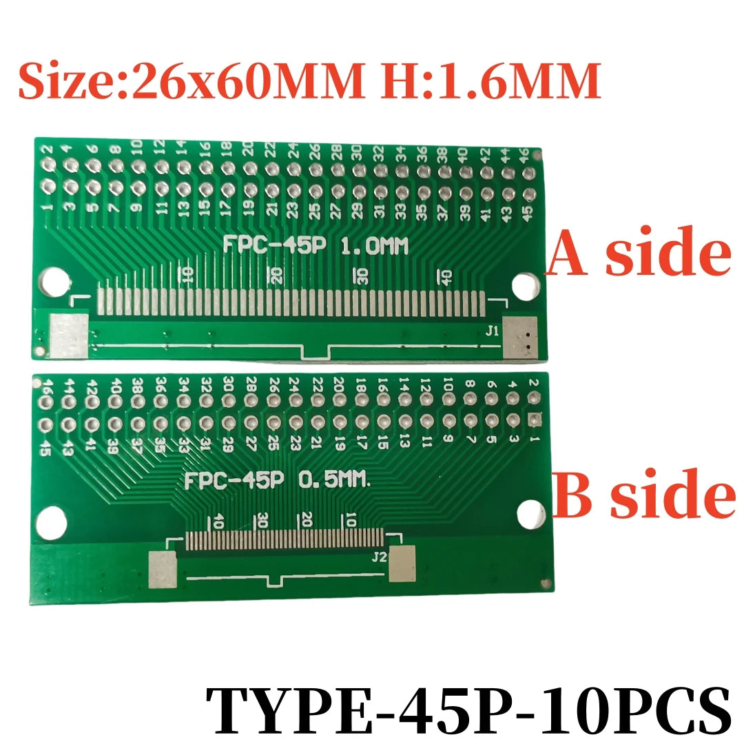 10PCS FFC/FPC Adapter Plate 0.5 to 2.54MM 4P/6P/8P/10P/12P/14P/15P/16P/20P/24P/26P/30P/32P/34P/36P/40P/45P/50P/52P/60P/80P/96P