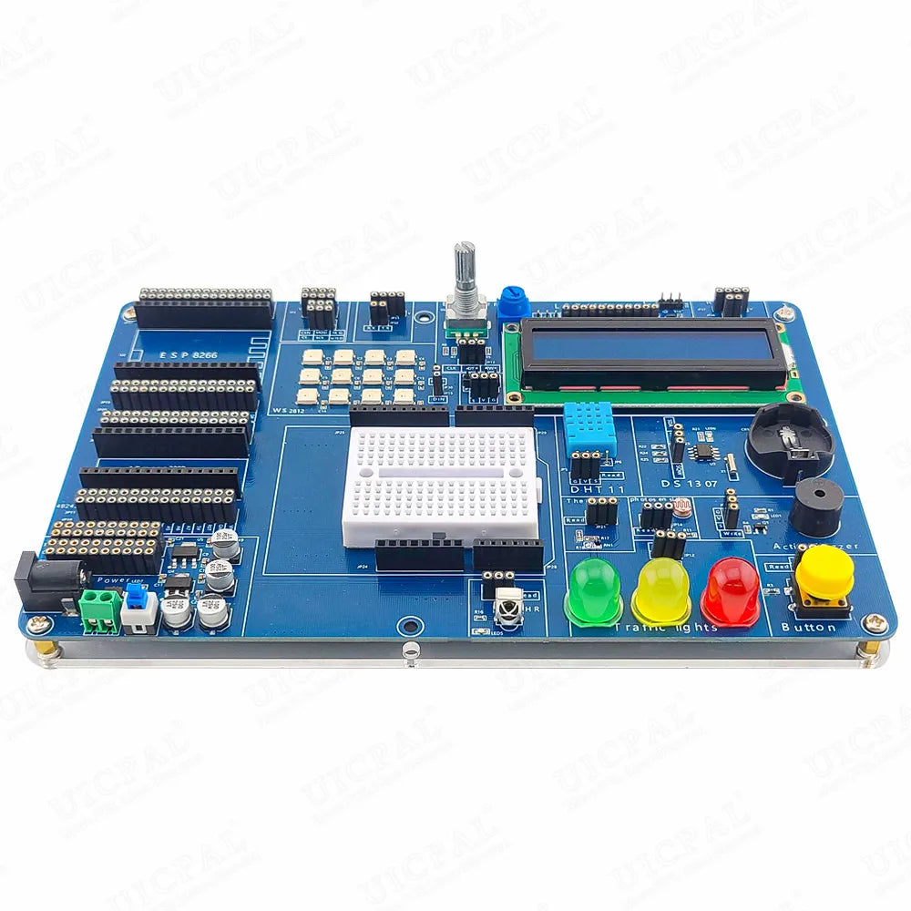 ESP8266 ATmega328P IOT Development Board Module for Arduino IDE Learning NRF24L01 DS1307 LED RGB DHT11 LCD1602 HC-06 HC-SR04