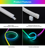 WS2811 RGBIC Neon Light Strip Addressable Neon Sign Silicone External 1 IC Control 6 LEDs Bright Tape 108 LEDs/M 24V IP67 3m 5m