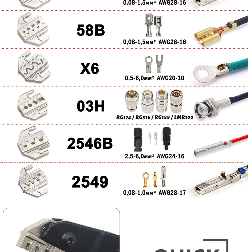 CLN-68B 0.08-1.5mm² Open Barrel Terminals Pliers Crimping Tool (28-16AWG) for JST, DuPont, Molex, PH2.0 XH2.54 3.96 4.2mm Pitch