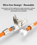 ONTi-Cable Extender Junction Adapter, RJ45 Lan Cable Extension Connector, Full Shielded Toolless Connection Box