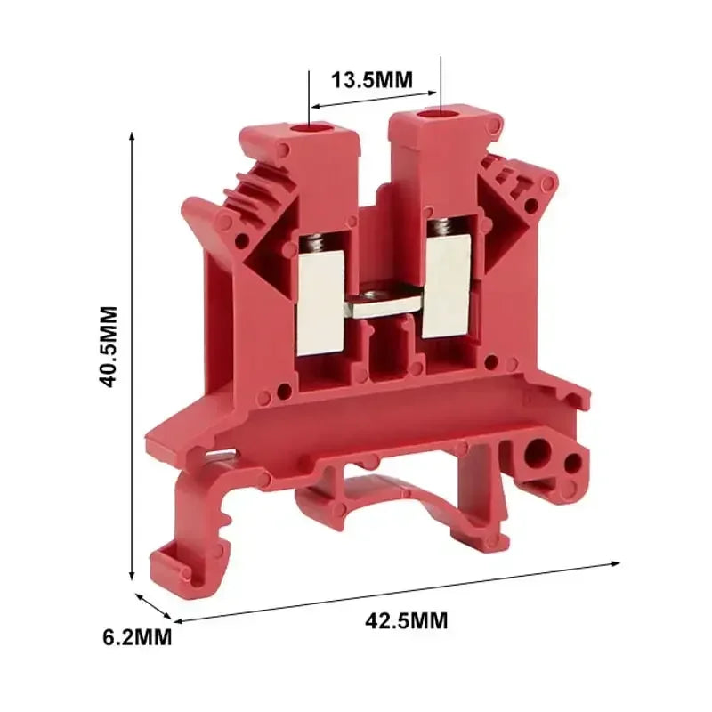 10/100pcs UK2.5B DIN Rail Terminal Block Clamp 7 Colors Screw Connector 800V 32A UK-2.5N 2.5mm Square Universal Screw Connectors