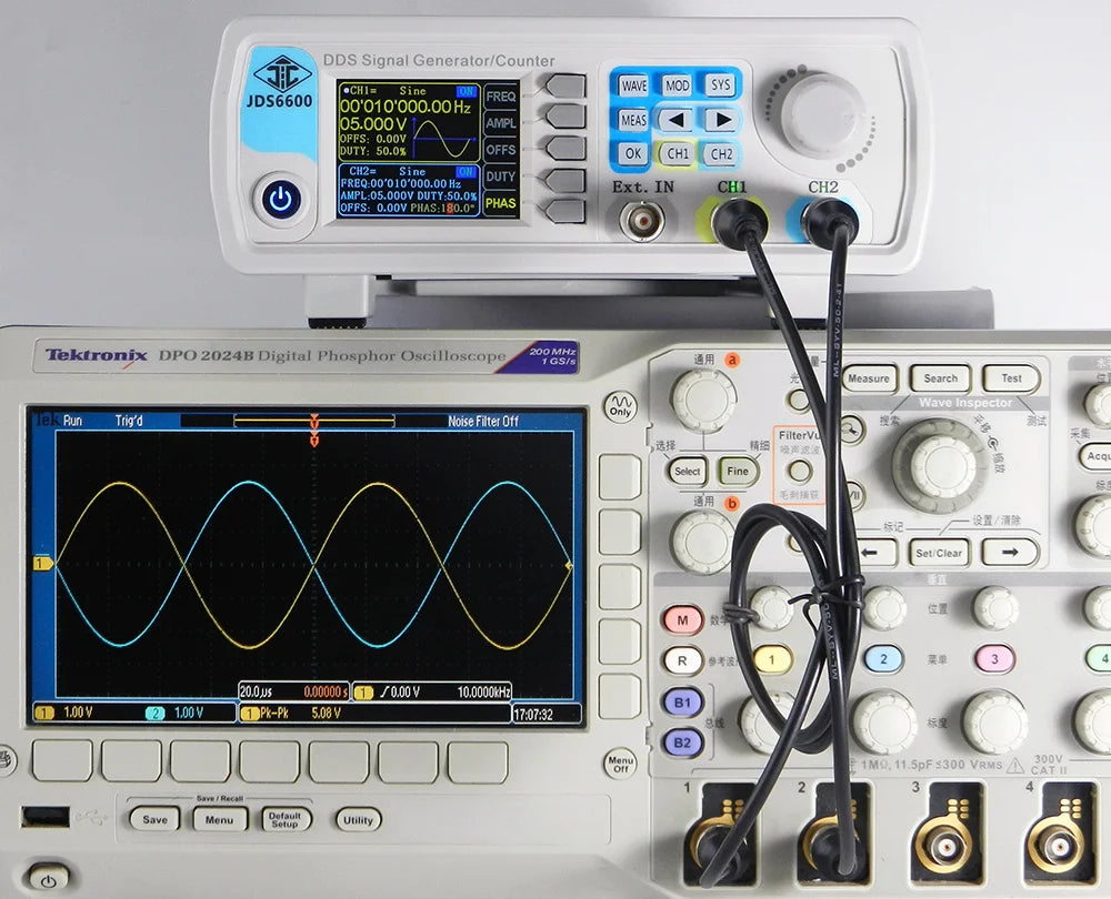 JUNTEK JDS6600 series 15MHz-60MHz DDS function signal generator CNC dual-channel frequency counter Arbitrary waveform generator