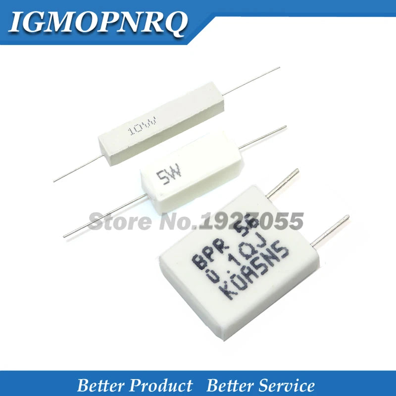 10pcs 5W 10W BPR56 Cement resistance 0.1 ~ 10k ohm 0.33R 1R 10R 100R 0.22 0.33 1 10 100 1K 10K ohm