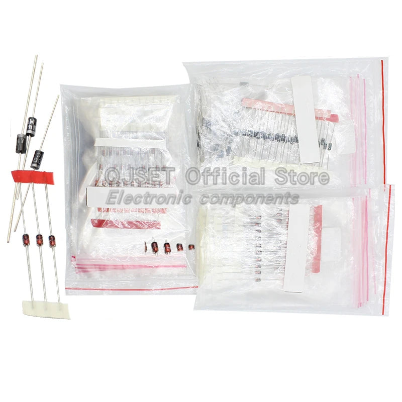 100/140/150pcs DIP Diode Set 1W 3V 3.3v 3.6v 3.9 4.3V-30V Zener Diode Pack IN5408 1N4007 1N4148 1N5819 FR107 IN5399 FR207 IN5822