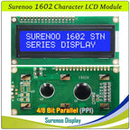 Surenoo 1602 16X2 162 5V 4-Bit 8-Bit Parallel Character LCD Module Display Screen Panel LCM STN Yellow Green Blue White Sky Blue