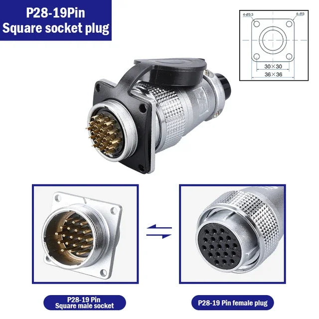 PLS28 P28-2/3/4/5/7/8/10/12/16/17/20/24/26 Pin Aviation Connector Plug WS28 Male Female Plug Socket Connector