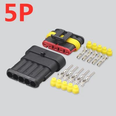 1/5/10Sets 1P 2P 3P 4P 5P 6Pins Way AMP 1.5 Super seal Waterproof Electrical automotive Wire Connector Plug for car Motorcycle