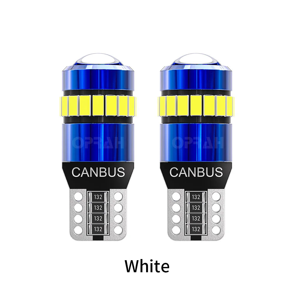 Oprah 2PCS W5W 3030 3014 SMD Car T10 LED 194 168 Wedge Replacement Reverse Instrument Panel Lamp White Bulbs For Clearance Light