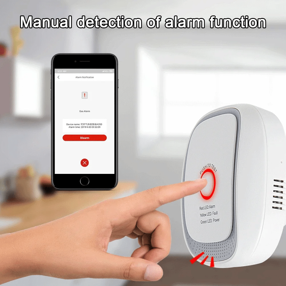 HEIMAN Standard Zigbee Combustible Gas Sensor – Natural Gas & LPG Leak Detector for Smart Home Security Alarm
