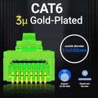 AMPCOM RJ45 Plug Cat6 Pass Through Connectors EZ to Crimp Modular Network Connector for Computer Hardware Stranded UTP Cable